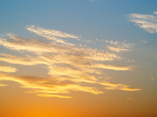 Delicate shades of the sunset sky.