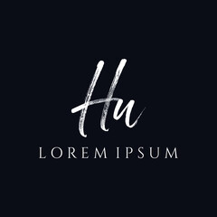 Letter HU luxury logo design vectoor