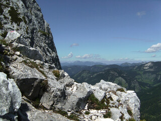 Mountain hiking tour to mountain Guffert in Tyrol, Austria