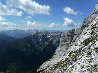 Mountain hiking tour to mountain Guffert in Tyrol, Austria