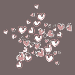 Love symbol - group of hearts making a big star