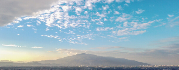 Evening blue sky and clouds