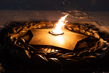 Eternal flame in memory of the past war
