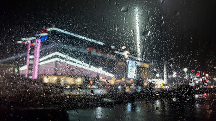 City in the light of night lights