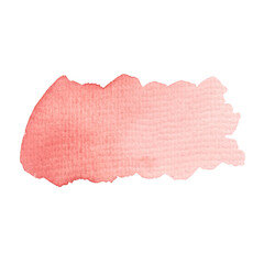Abstract pink watercolor stain isolated on white background. Place for text. Element for design, Valentine's Day.