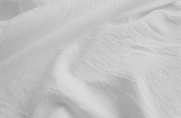 White rippled cotton fabric texture background