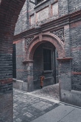 The detail of architecture in Xintiandi, the landmark in Shanghai, China.
