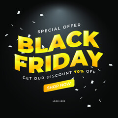 Modern Black friday sale banner vector