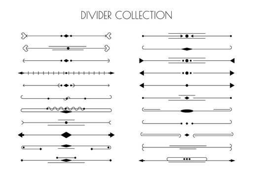 Dividers vector set isolated on white background.