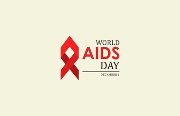 World AIDS Day with Red Color