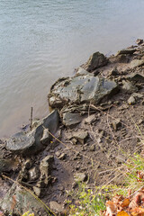 Deusto river side details in Bilbao city, Spain