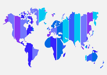 World map. Creative vector illustration. Light background. Business concept