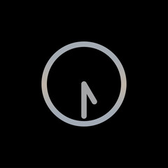 Clock icon isolated on black background. Time symbol modern, simple, vector, icon for website design, mobile app, ui. Vector Illustration
