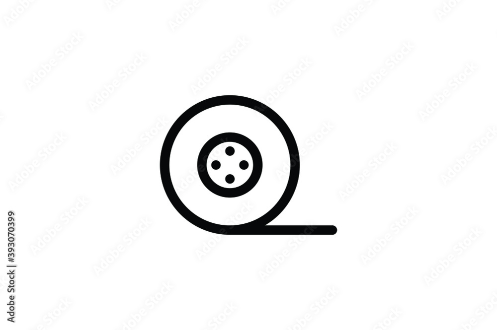 Sticker electrician outline icon - cable