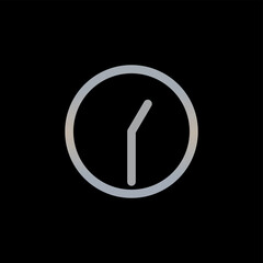 Clock icon isolated on black background. Time symbol modern, simple, vector, icon for website design, mobile app, ui. Vector Illustration