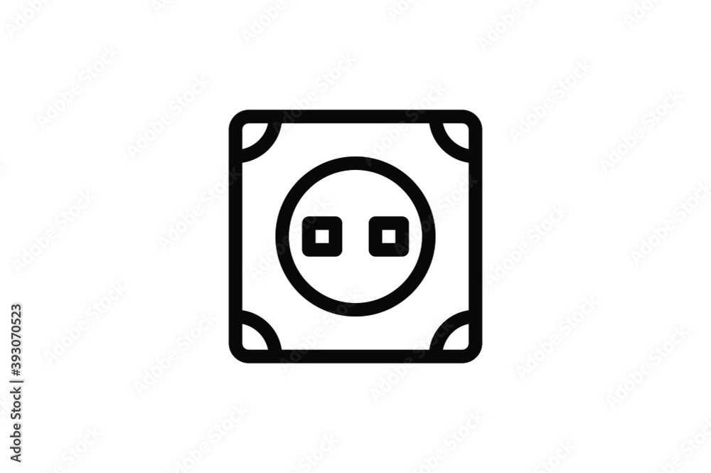 Poster Electrician Outline Icon - Electric Socket