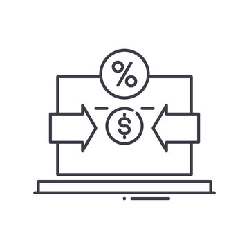 Commision icon, linear isolated illustration, thin line vector, web design sign, outline concept symbol with editable stroke on white background.