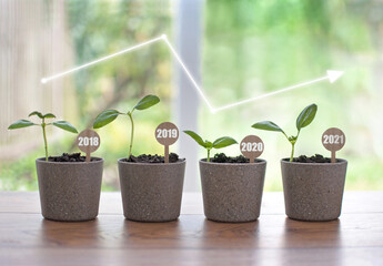 Annual business growth covid concept