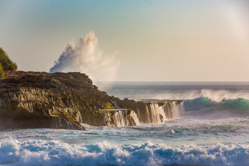 Waves breaking on the rocks 