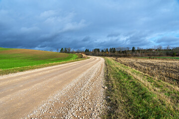 Natural gravel country road.