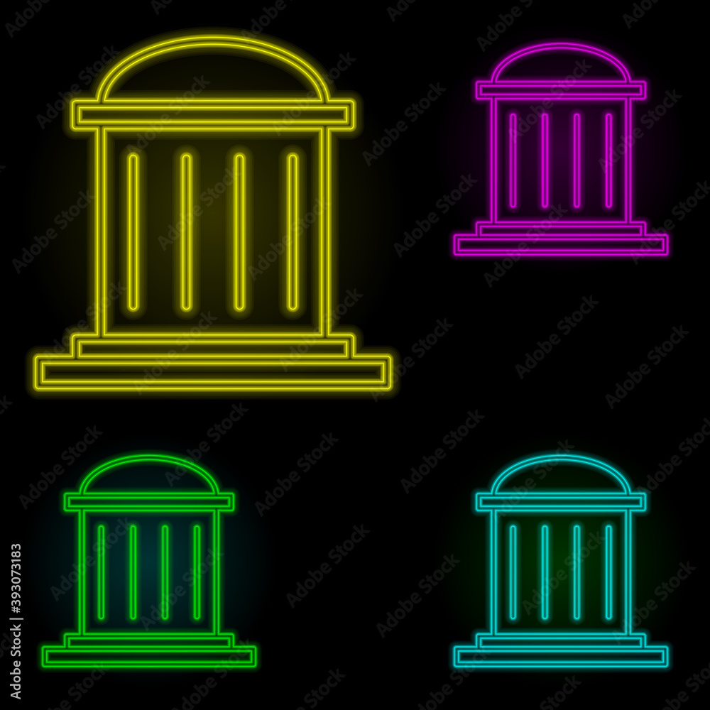 Aufkleber blueprint neon color set icon. simple thin line, outline vector of building landmarks icons for ui a