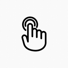 Hand cursor touch screen gestures icon. Swipe to left right up icon. Vector on isolated transparent background. EPS 10