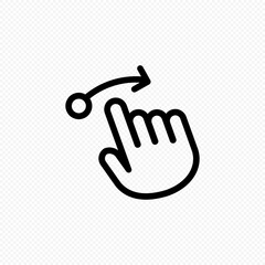 Hand cursor touch screen gestures icon. Swipe to left, right and up icon. Vector on isolated transparent background. EPS 10
