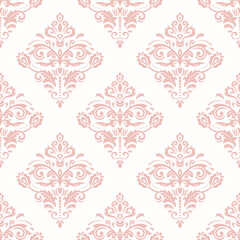 Orient classic pattern. Seamless abstract background with vintage elements. Orient background. Pink and white ornament for wallpaper and packaging