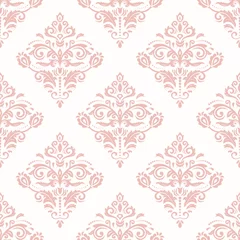 Kissenbezug Orient classic pattern. Seamless abstract background with vintage elements. Orient background. Pink and white ornament for wallpaper and packaging © Fine Art Studio