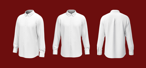 Long sleeve work outfit for the office. 3d rendering, 3d illustration