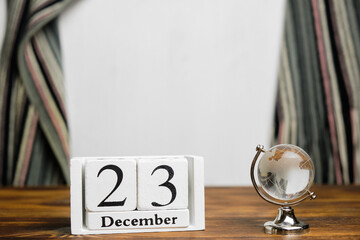 twenty third day of winter month calendar december with copy space