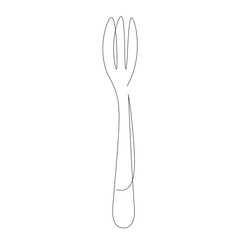 Fork continuous line drawing. Vector illustration