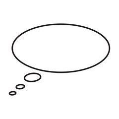 Think bubble isolated on white background. Trendy think bubble in flat style. Modern template for social network and label. Creative thought balloon. Cloud line art, vector illustration