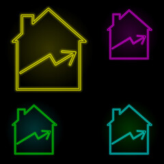hospital neon color set icon. Simple thin line, outline vector of building landmarks icons for ui and ux, website or mobile application