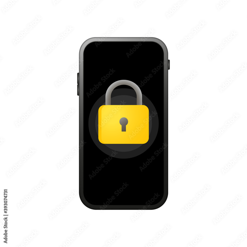 Aufkleber lock smartphone icon. secure code. element of cyber security icon for mobile concept and web apps. l