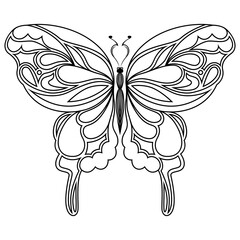 Obraz premium Black ornamental beautiful butterfly