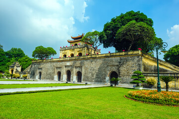 The main gate of Imperial Citadel of Thang Long. It is a complex of historic imperial buildings built in year 1010. It's located in the centre of Hanoi, Vietnam and also Unesco world heritage site.