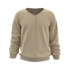 Blank sweatshirt mock up in front view, isolated on white, 3d rendering, 3d illustration