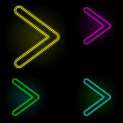 Obraz premium Right sign neon color set icon. Simple thin line, outline vector of image icons for ui and ux, website or mobile application