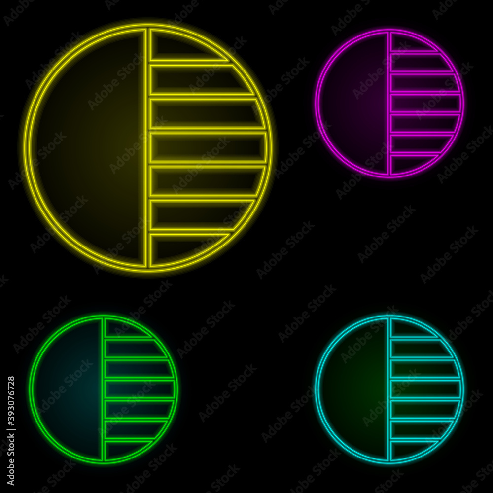 Poster contrast sign neon color set icon. simple thin line, outline vector of image icons for ui and ux, we