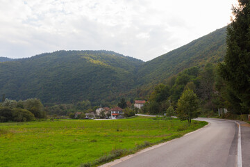 Fototapeta na wymiar Road in the mountains near Sarajevo. Bosnia and Herzegovina