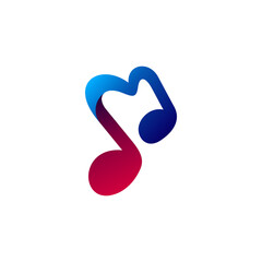 Obraz premium music logo forming initial letter m symbol