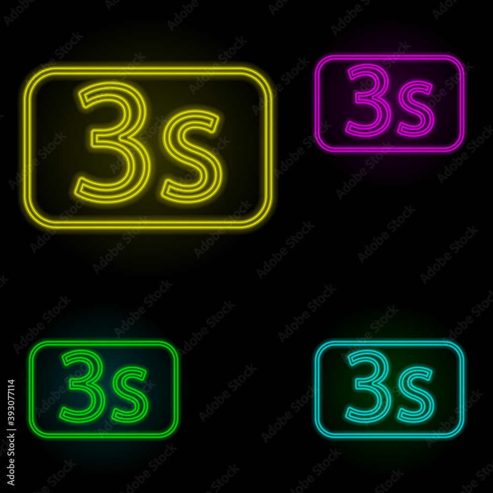 Poster timer sign neon color set icon. simple thin line, outline vector of image icons for ui and ux, websi
