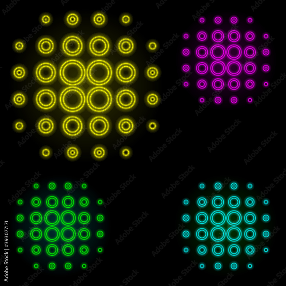 Poster blur sign neon color set icon. simple thin line, outline vector of image icons for ui and ux, websit