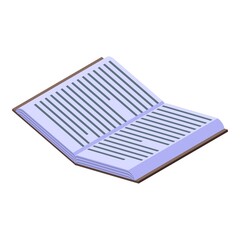 Open literature book icon. Isometric of open literature book vector icon for web design isolated on white background