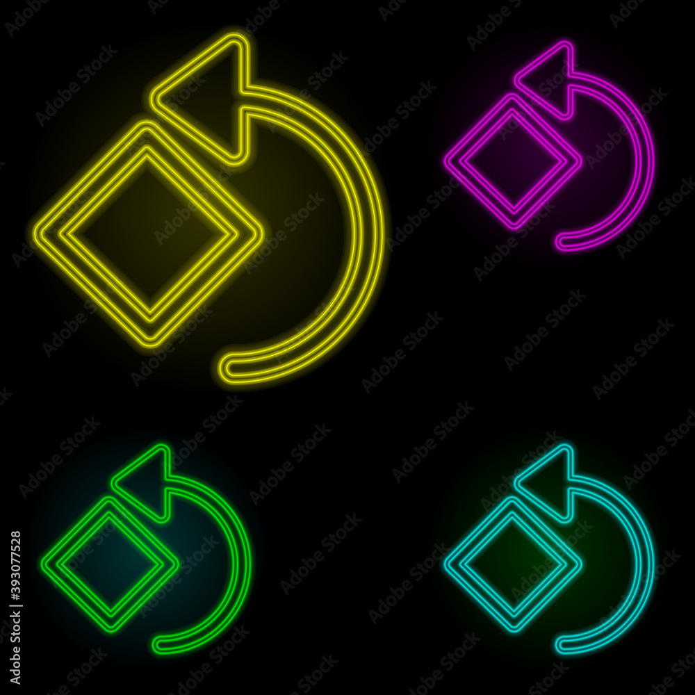 Poster rotate sign neon color set icon. simple thin line, outline vector of image icons for ui and ux, webs