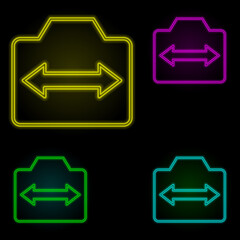 Switch camera sign neon color set icon. Simple thin line, outline vector of image icons for ui and ux, website or mobile application