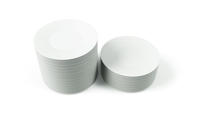 Empty plate isolated on white background 3d render