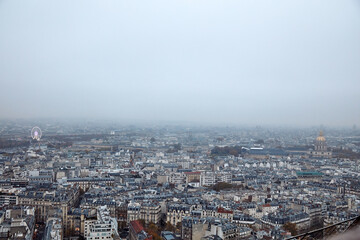 View of Paris panorama from Eiffel tower.