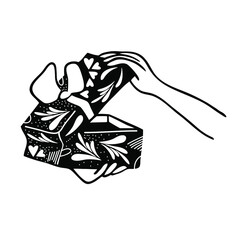 Gift Box, Present Box Vector Art Illustration. Christmas gift. Birhday gift